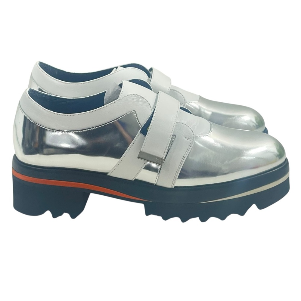NIB‎ iRi NYC DAAN Silver Leather Loafer Size EU 41 Women's 11 Platform Shoes